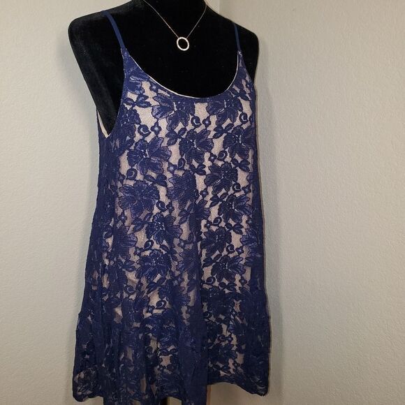 Soieblu Dresses & Skirts - Blue Lace Baby Doll Dress